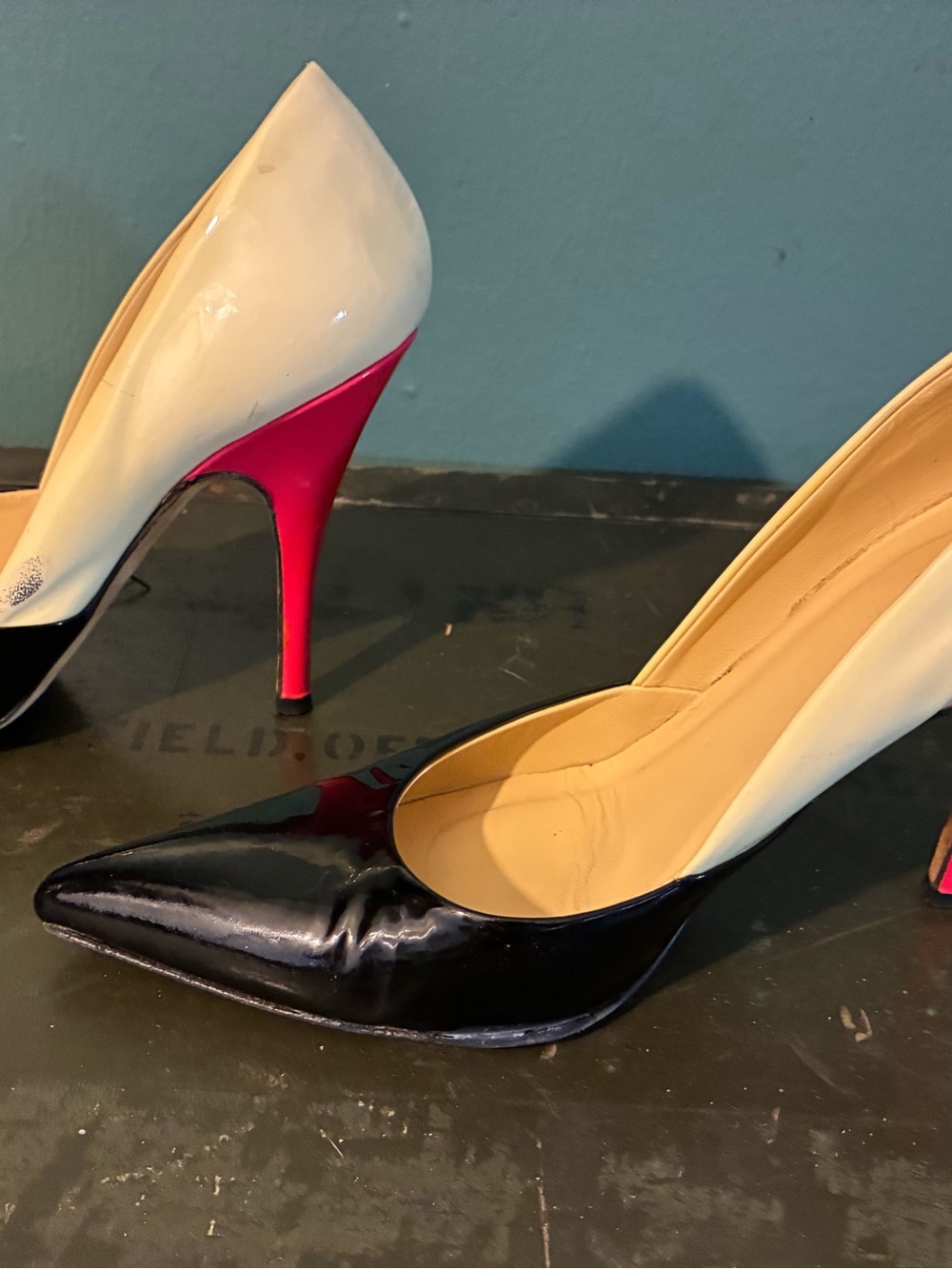 Kate Spade New York, Colorblock, Patent Leather, Pointed Toe Pumps, Stiletto, Tr